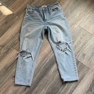 Abercrombie & Fitch Light Blue Distressed Ankle Jeans